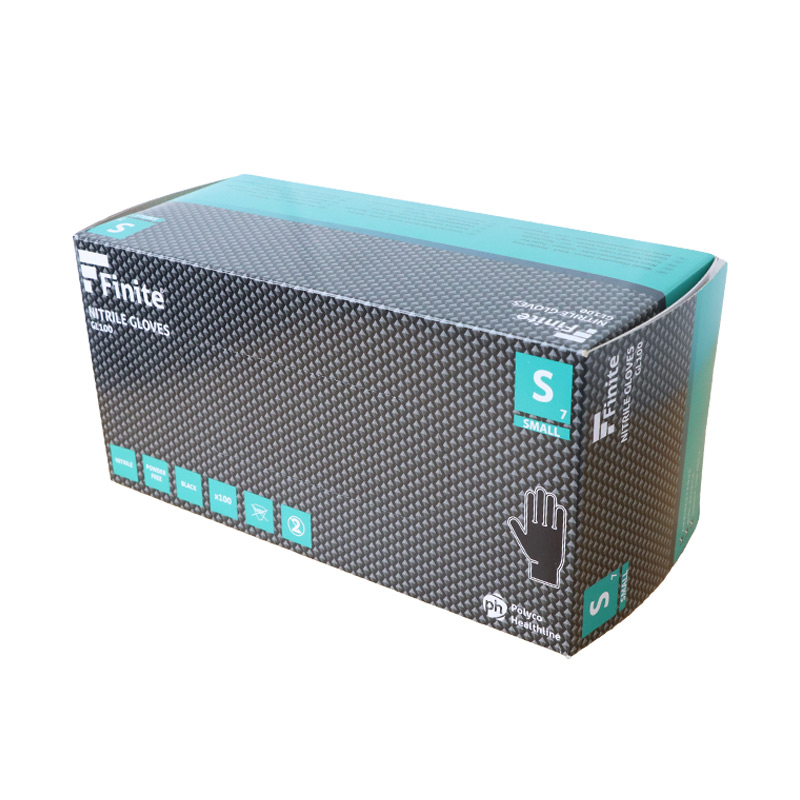 Polyco Finite Black Nitrile Disposable Gloves GL100